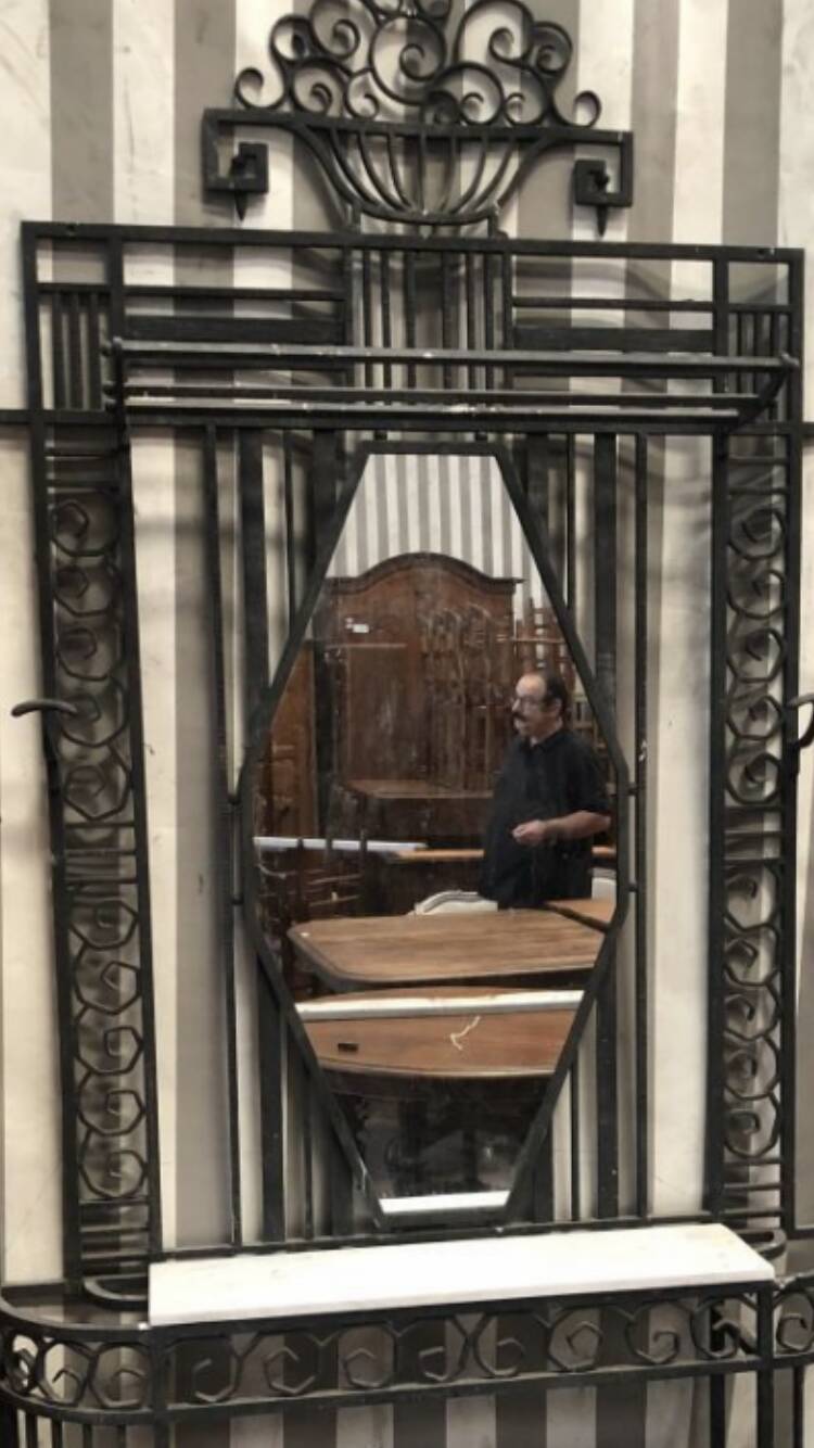 Art Deco wrought iron vestiary