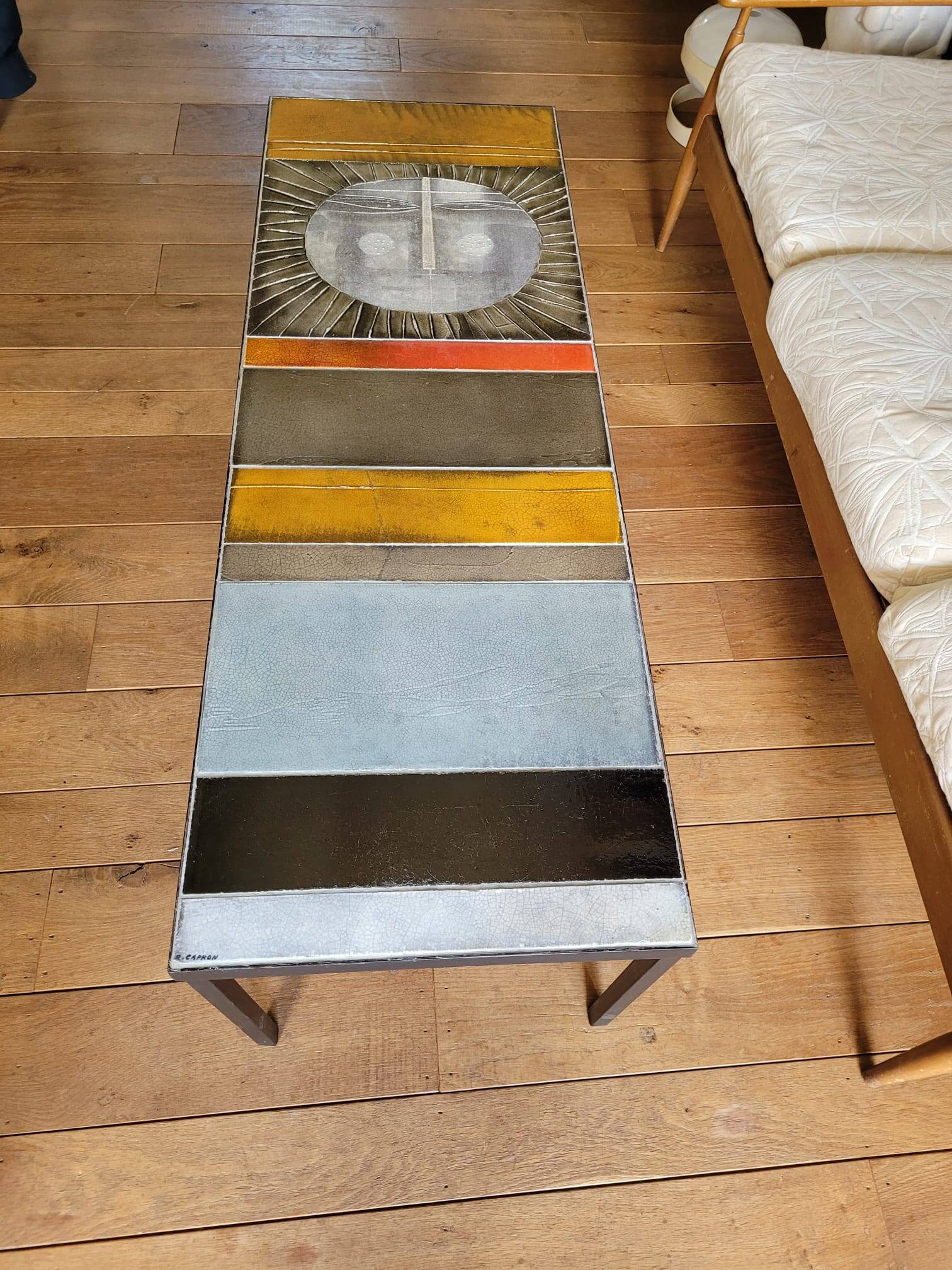 Roger Capron coffee table, "sun" model.