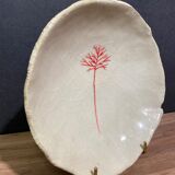 Coupe creuse, plat creux signé en céramique Raku Japon