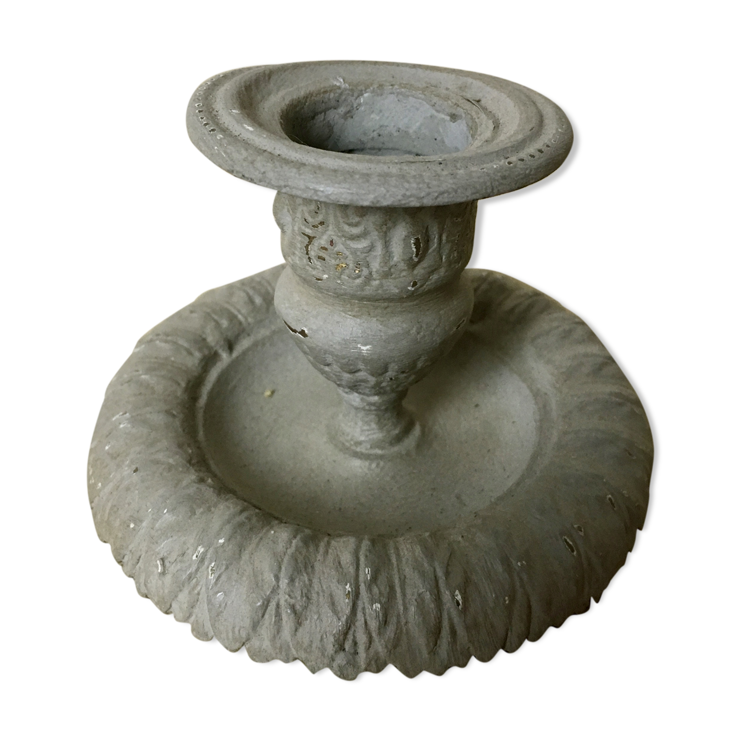 Candlestick time 19th bronze green gray