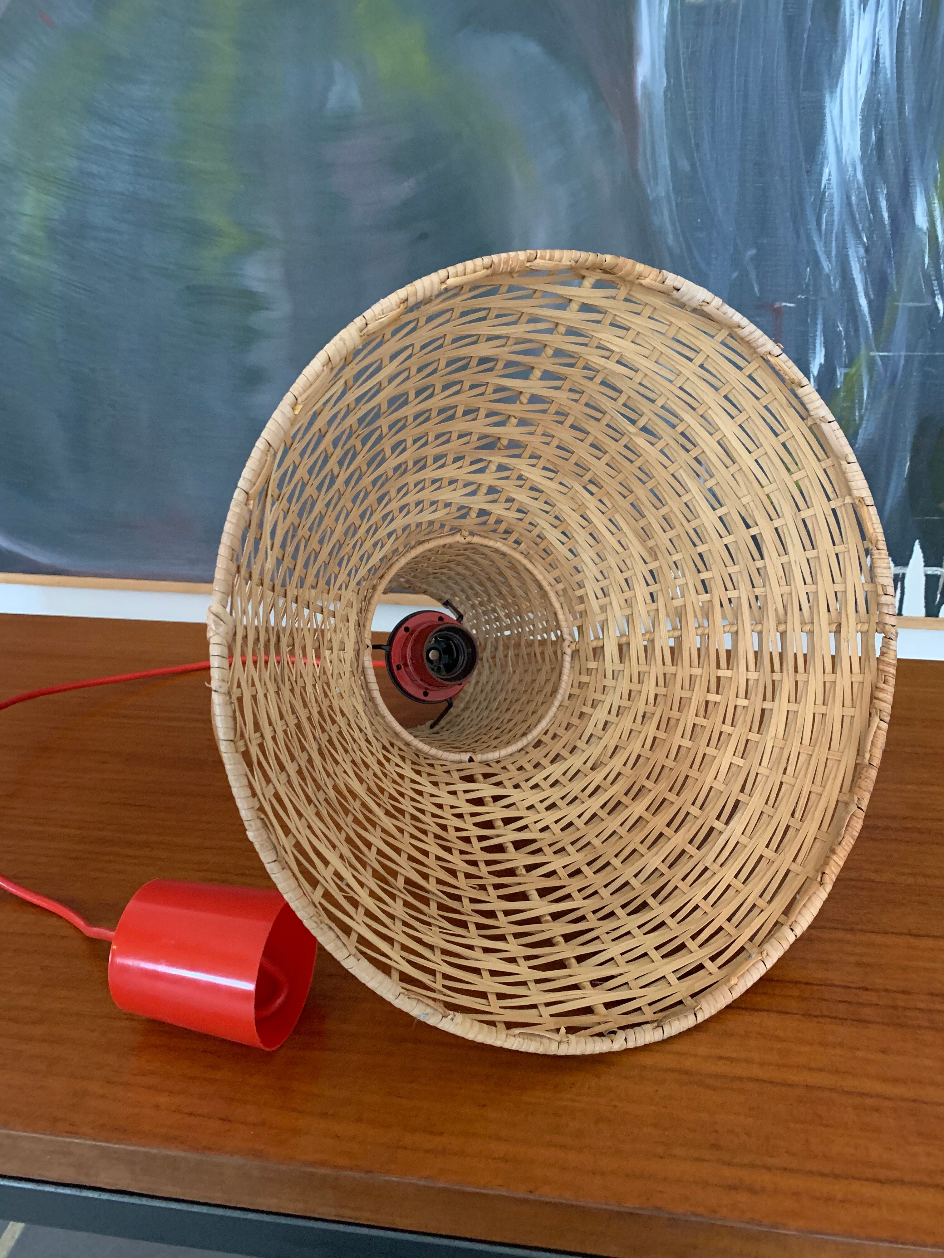 Vintage rattan hanging lamp