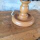 Turned wood table lamp