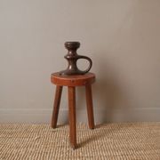 Vintage ceramic hand candle holder handmade pottery Scandinavian country spirit japandi