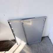Pair of "Memphis" mirrors from the 80s in chrome and wood.
