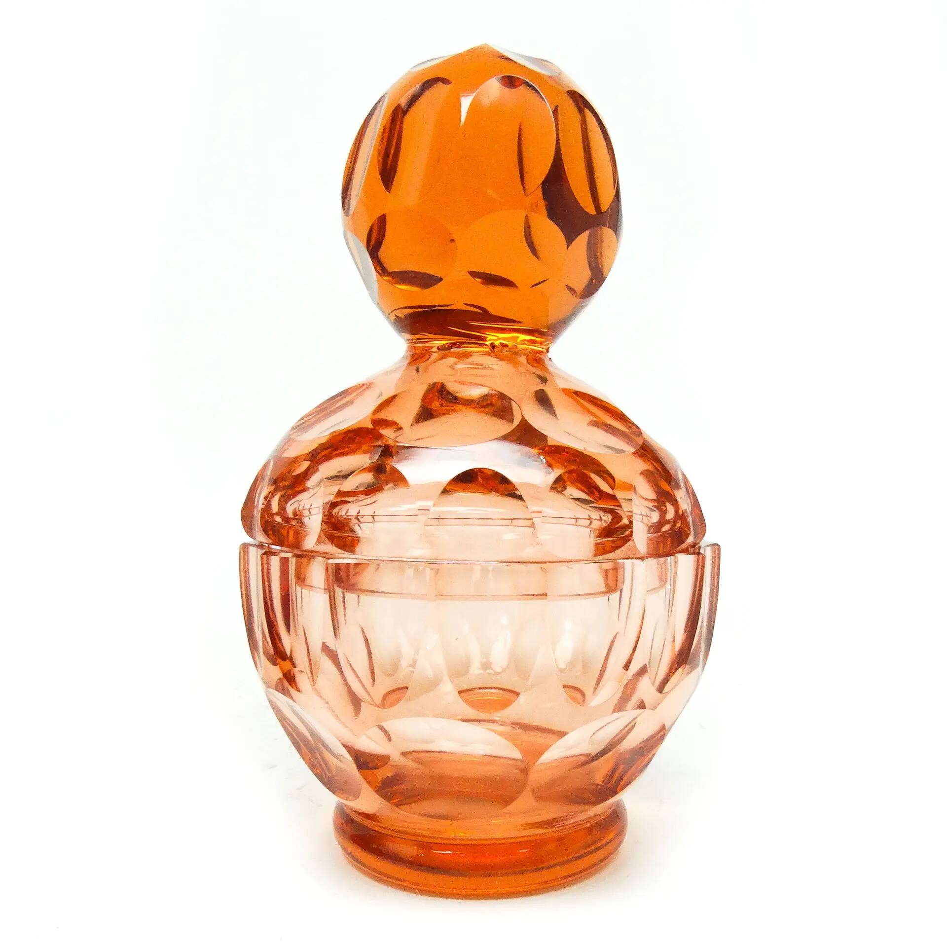 Art Deco bonbonniere, crystal, Moser, Czechoslovakia, 1930s