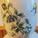 Cracked vase with chinese and floral decoration XlX th century