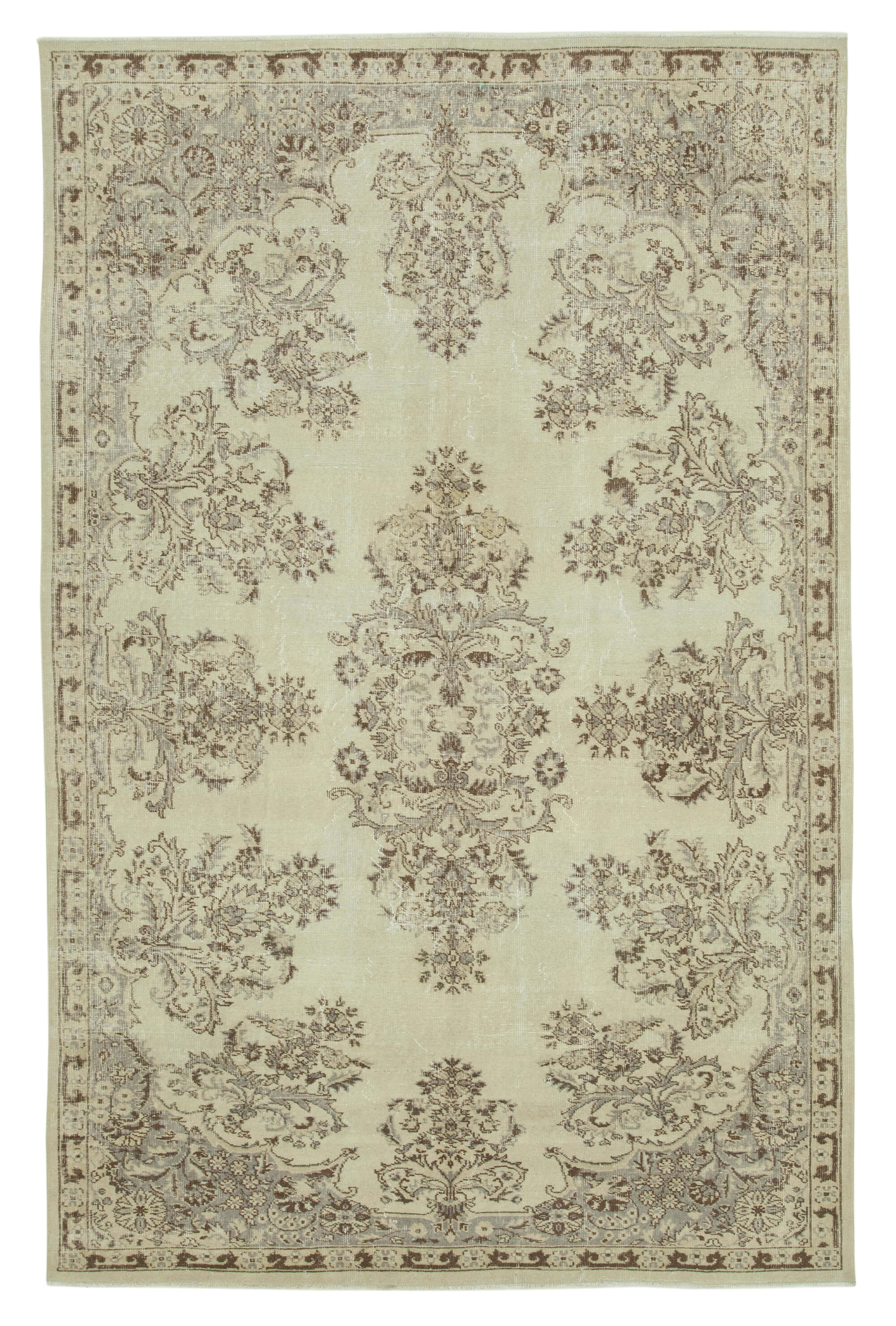 Handmade Vintage Oriental Beige Carpet 195 cm x 308 cm - 36585