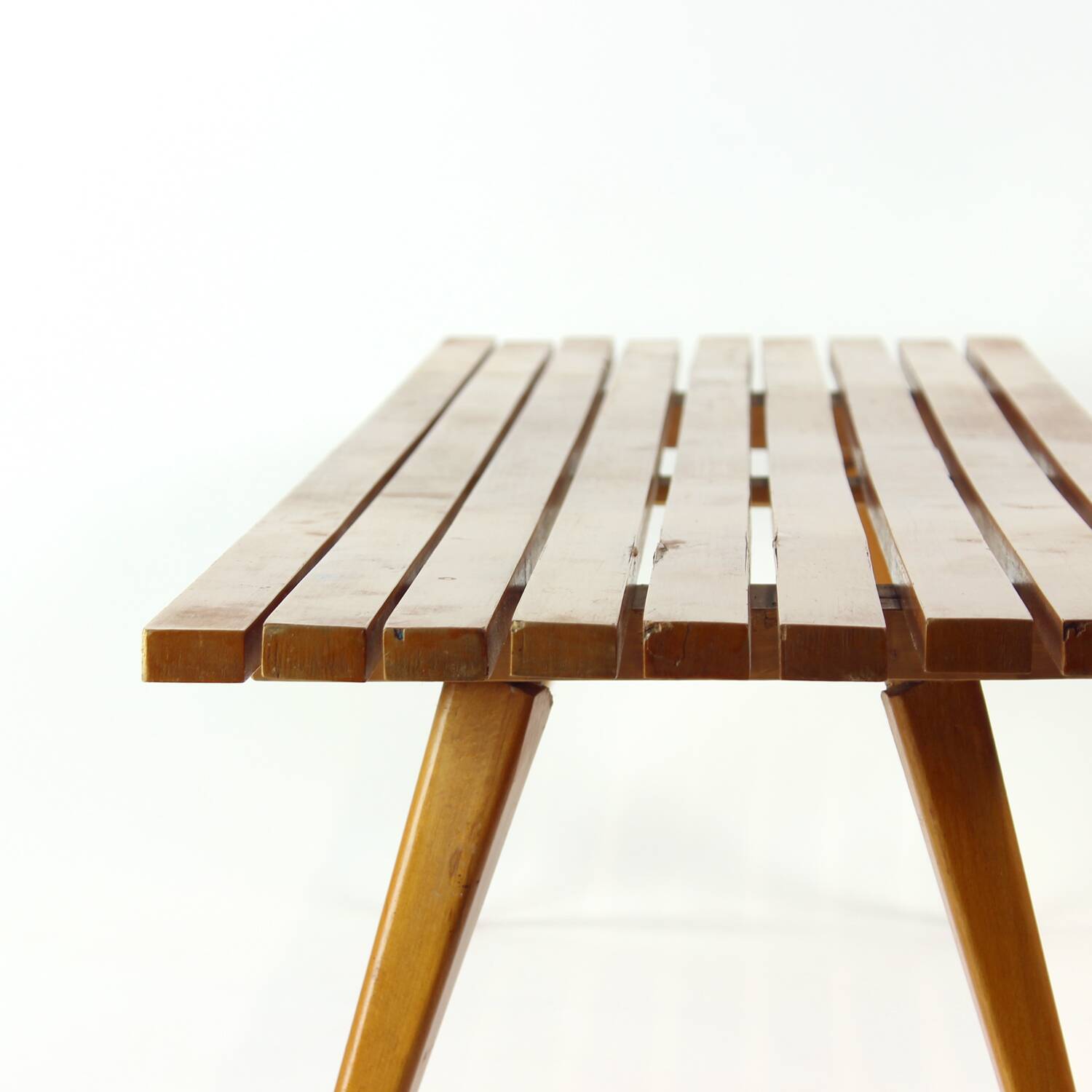 Vintage Bench In Wood, Czechoslovakia 1960s