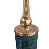 Lampada da Scrivania Vintage in Marmo Verde e Ottone Pezzo Unico Artigianal