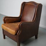 Vintage Dutch Club Chair in Cognac Leather