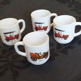 Set of 4 cups Tacot series in arcopal