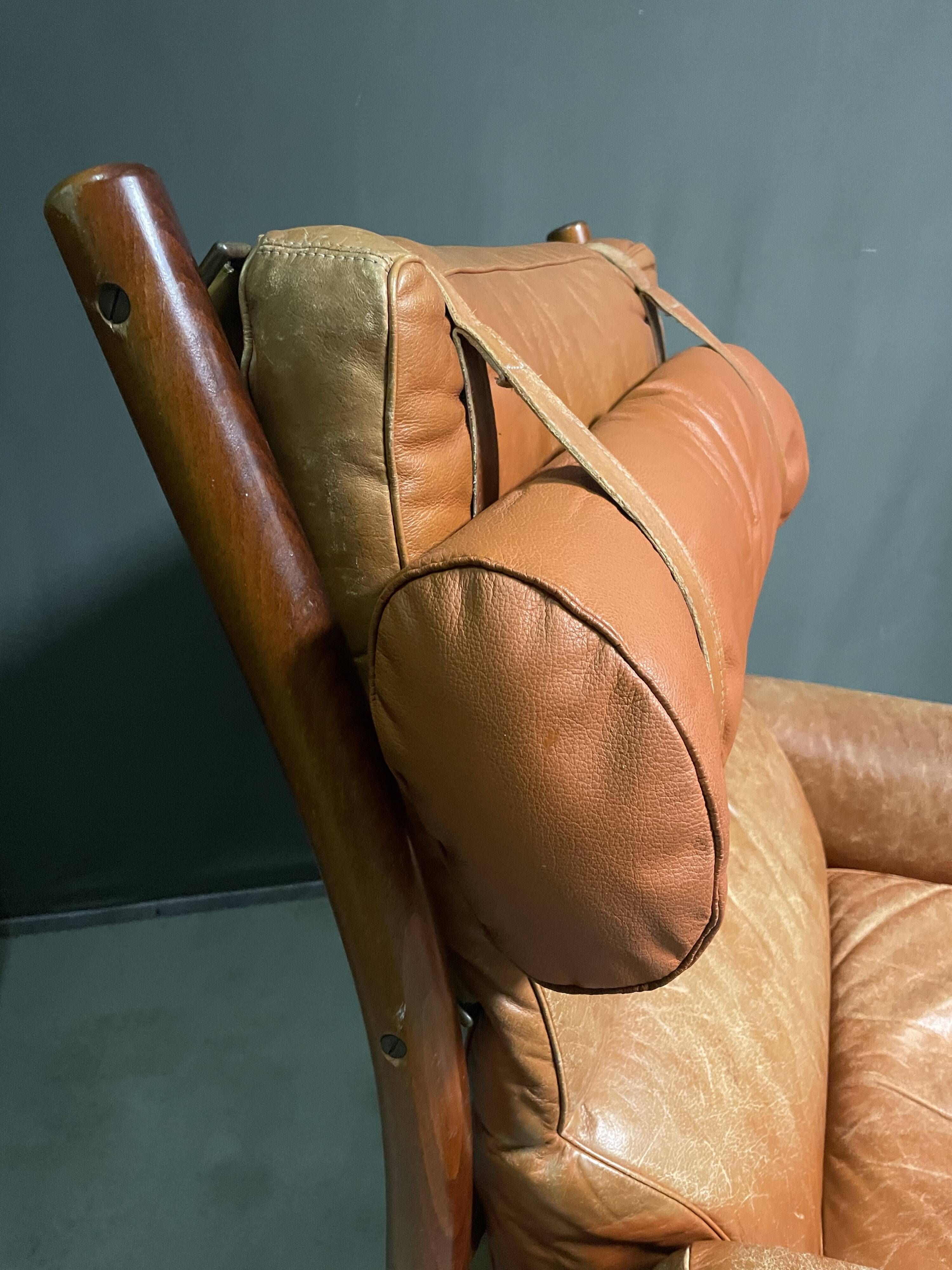 Arne Norell Inca Lounge Chair and footstool Sweden 1960's