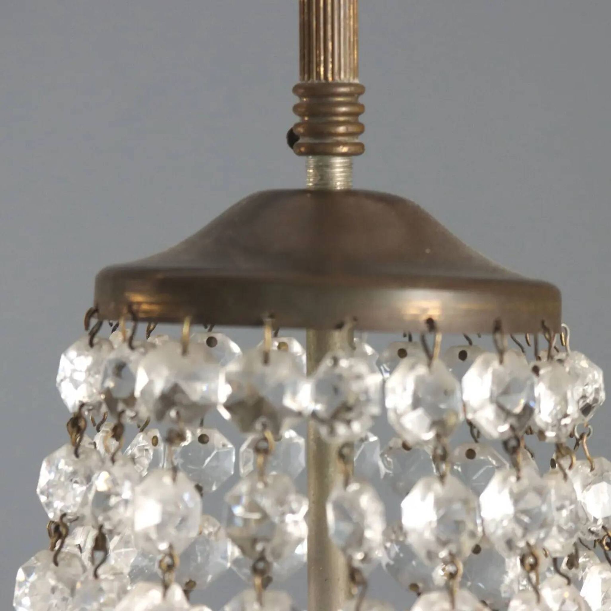 Antique metal and glass chandelier, Italy, 19th century