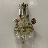 Tole Crystal Sconces Set of 2