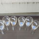 6 old straight glasses feather pattern h 7 cm