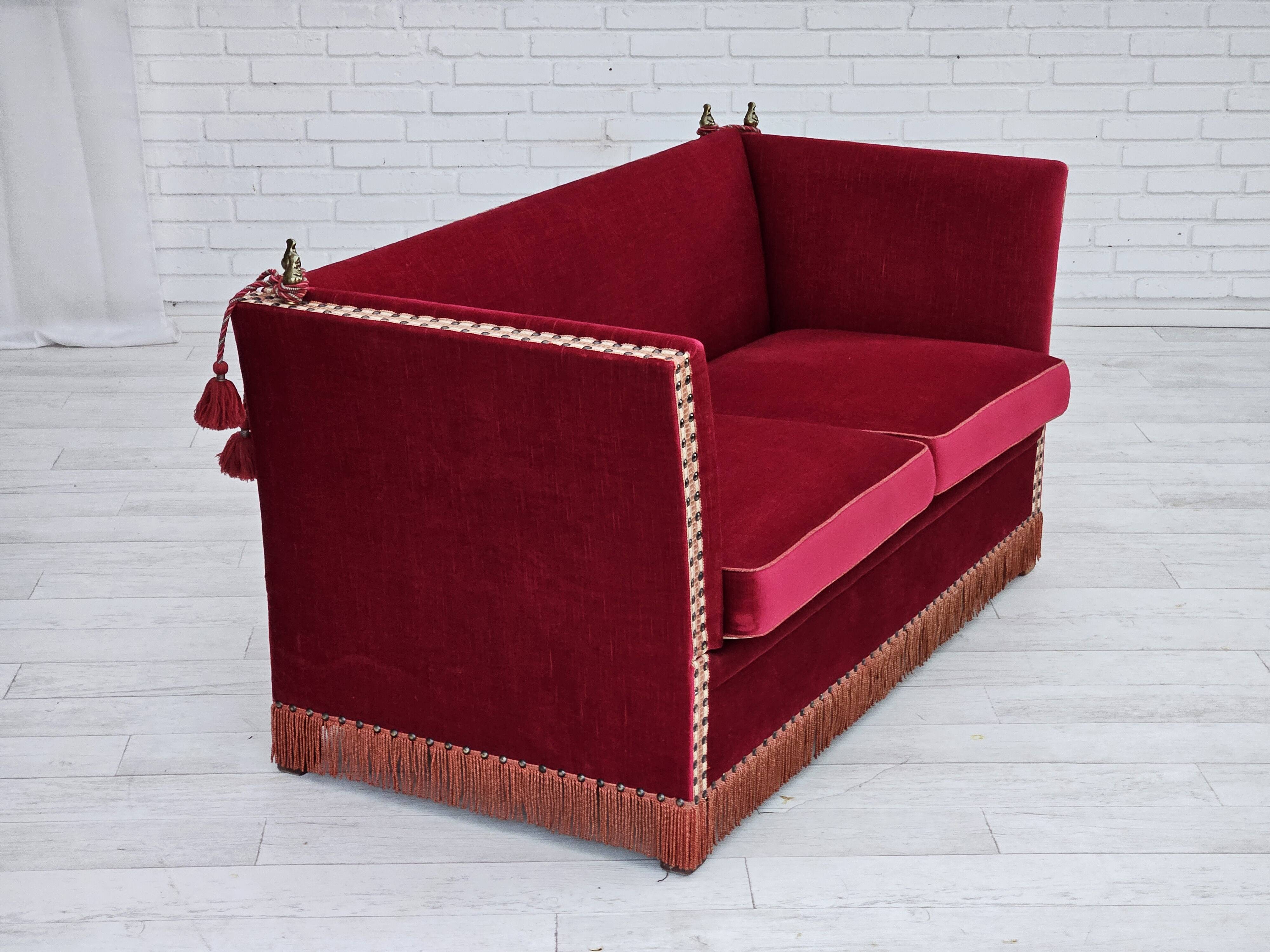 1970s, Danish "Spanish" sofa, original condition, furniture velour.