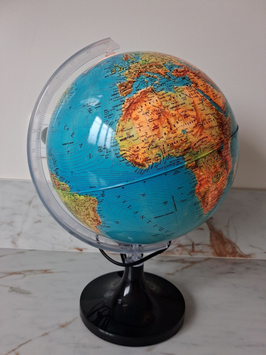 Illuminated globe from the 1970s.