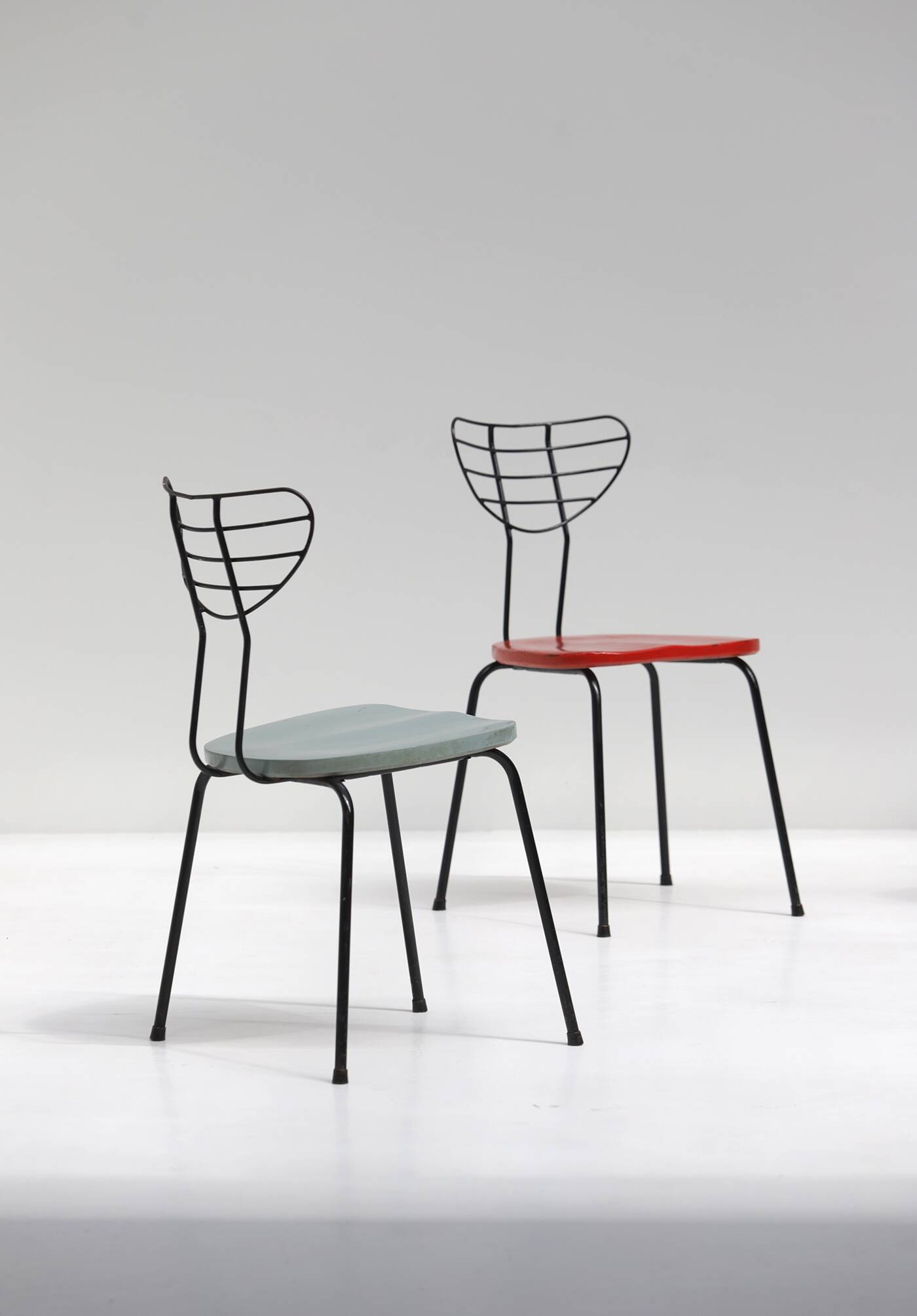 Set of 4 modernist mid-century radar chairs 1950s Belgium