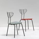 Set of 4 modernist mid-century radar chairs 1950s Belgium