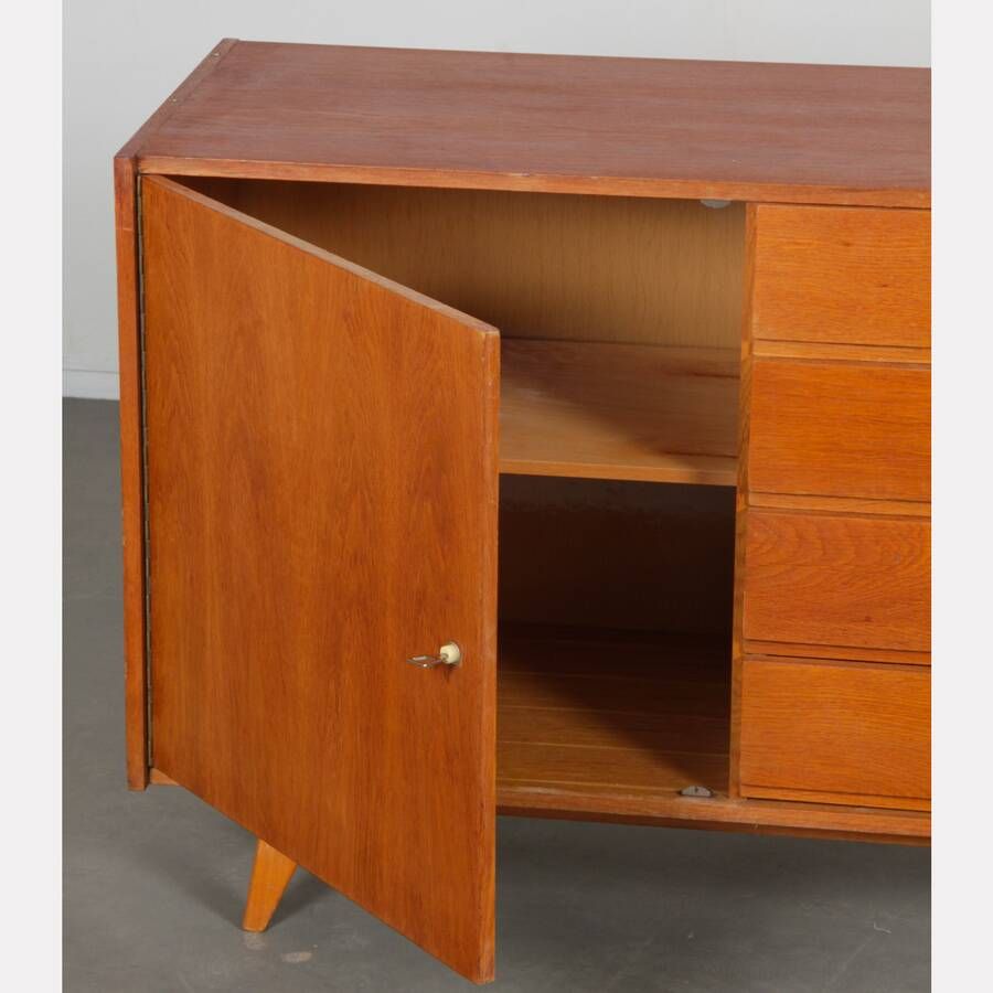 Vintage oak storage by Jiri Jiroutek, model U-458, 1960s