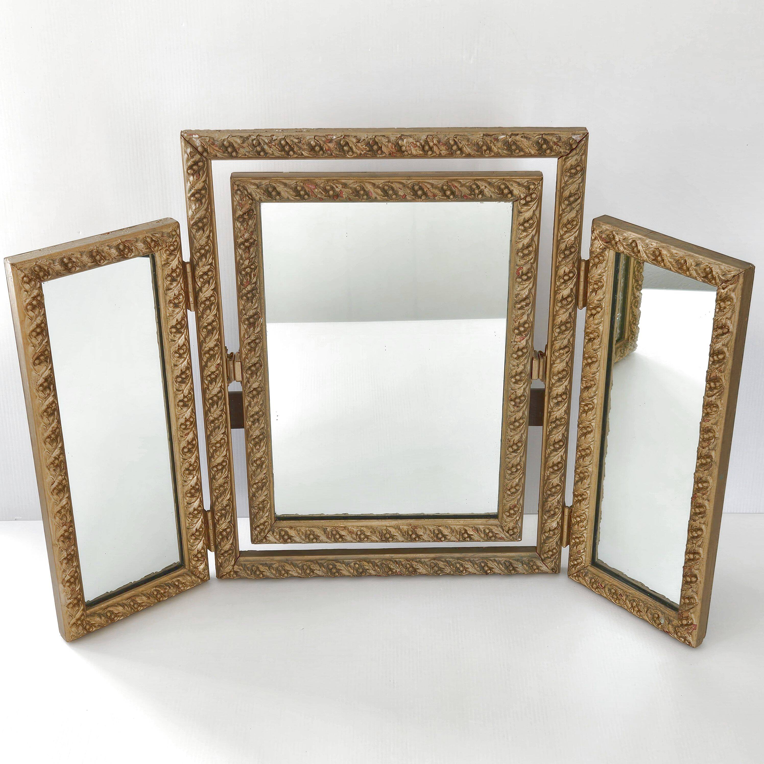 Miroir triptyque vintage 1950