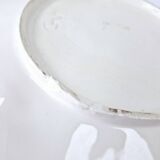 Vintage Draining Salad Bowl Signed GV In Grape Vine Leaf Barbotine