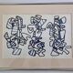 Screenprint after Jean Dubuffet framed under glass 41 cm by 31 cm
