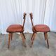 Set of 2 Vintage Tyrolean Wooden Dining Chairs, Austrian Farmhouse Alpine