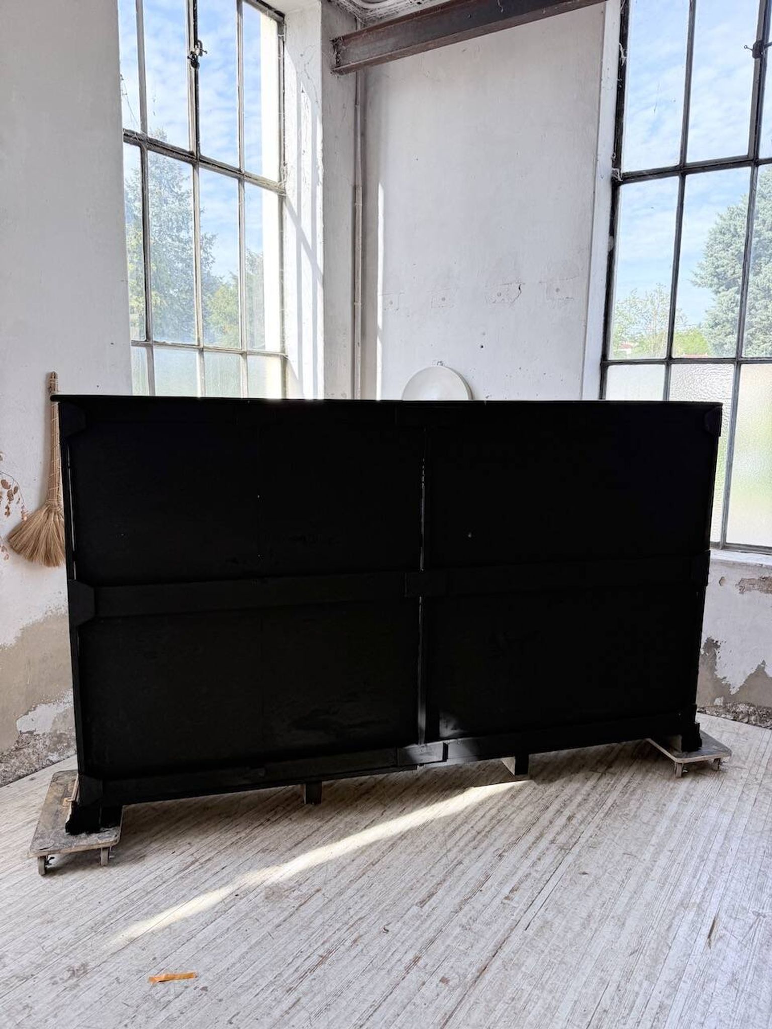 XXL industrial sideboard with glass doors