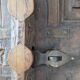 Antique carved wooden window and shutter from Rajasthan