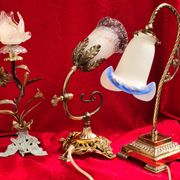 brass and pewter floral lamp 1900 art nouveau murano tulip 37x16