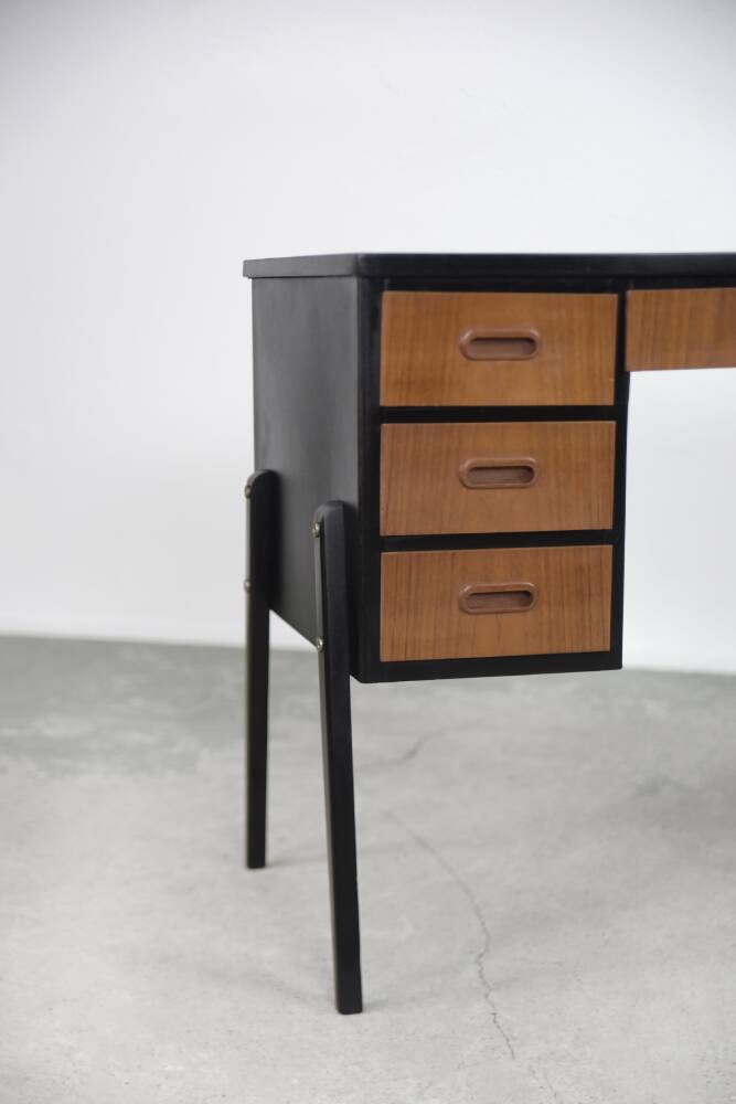 Vintage Swedish teak desk, mid-century modern, 1960s.