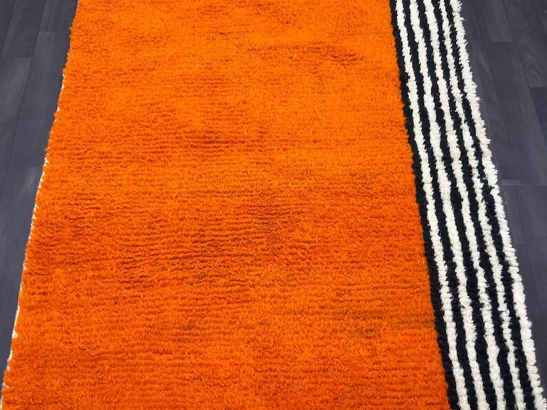 Berber Moroccan rug orange 250cm x 150cm