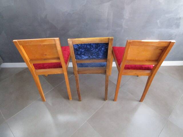 3 antique art deco chairs