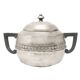 Art Deco sugar bowl, silver-plated brass, tin, Belgium, 1920s