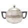Art Deco sugar bowl, silver-plated brass, tin, Belgium, 1920s