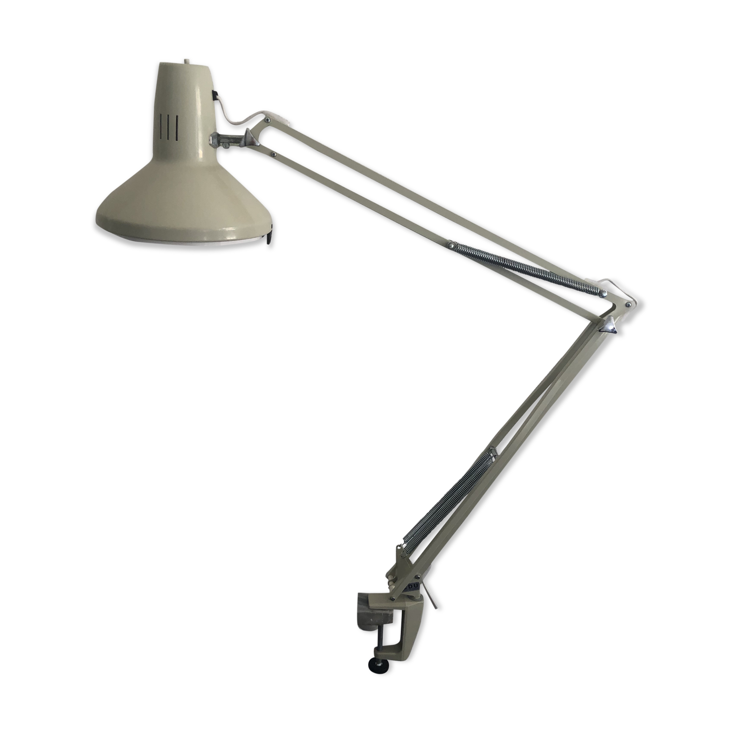 Vintage white Ledu architect lamp 1970