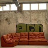 70s skai orange sofa