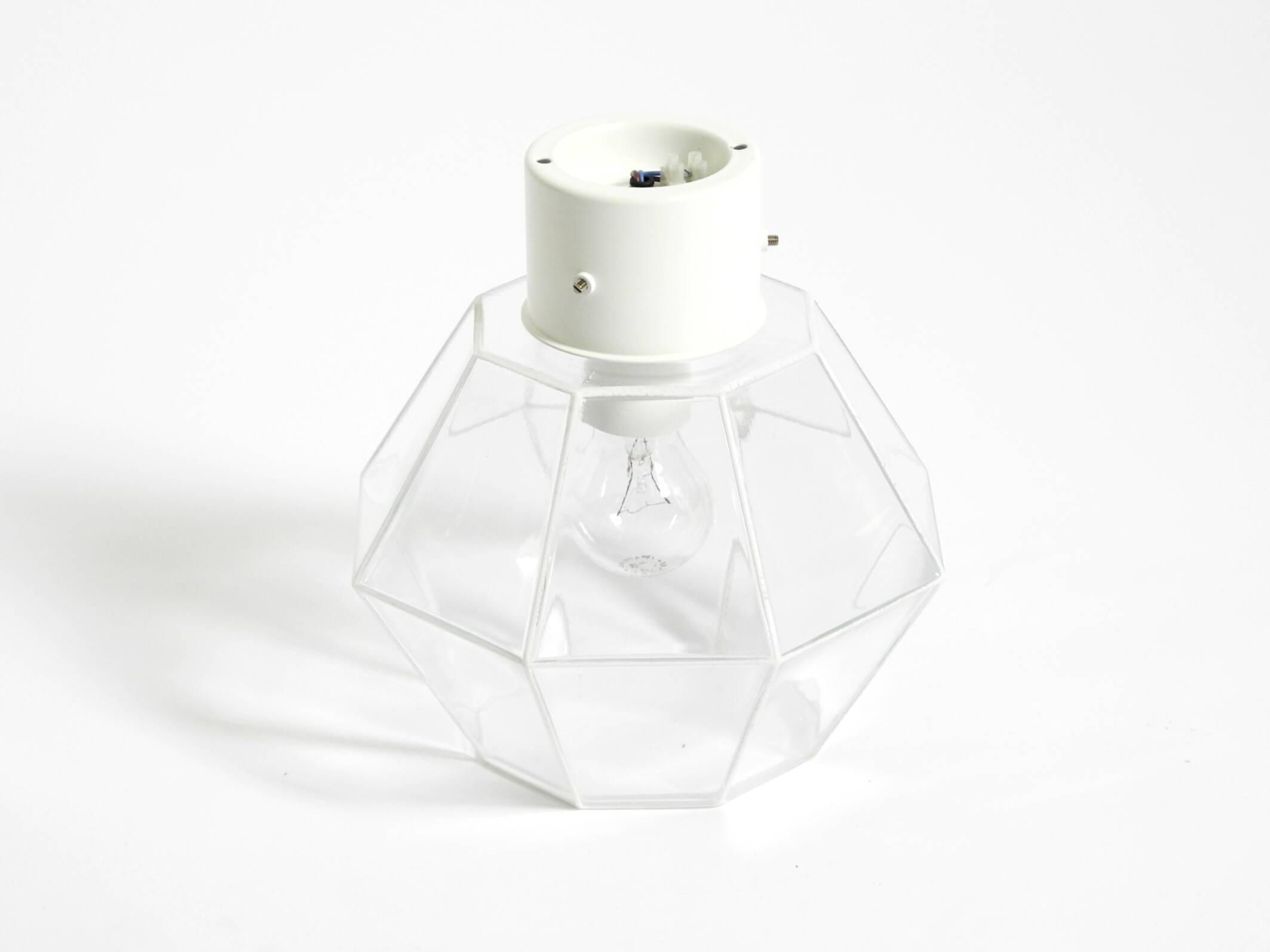1970s Limburg glass ceiling lamp in octagon shape with its original box