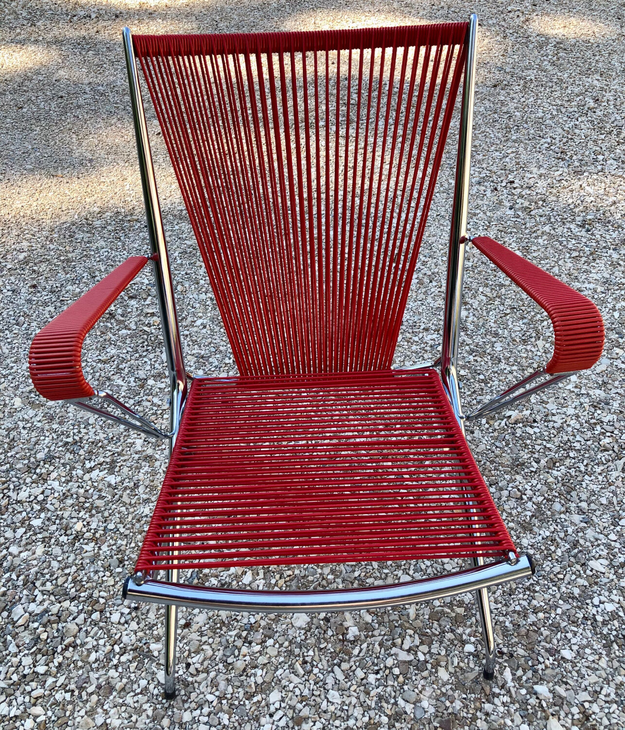 Scoubidou and chrome armchair 1970