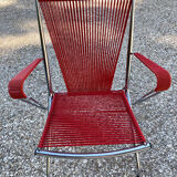 Scoubidou and chrome armchair 1970