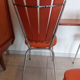 4 orange petal chairs, vintage