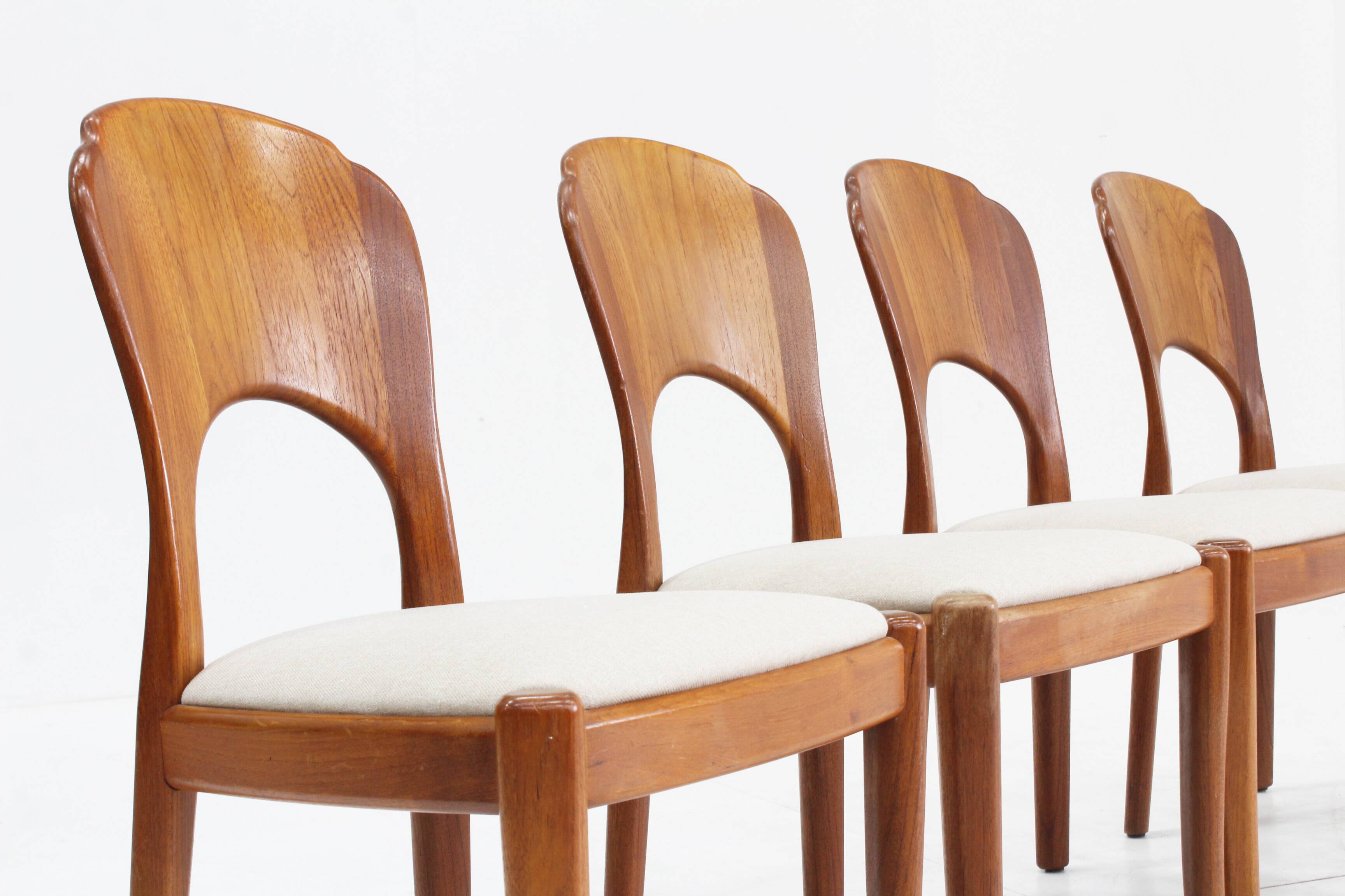 Vintage Danish teak dining chairs , set of 4