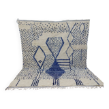 Vintage Azilal rug 310x246 cm - Blue geometric patterns