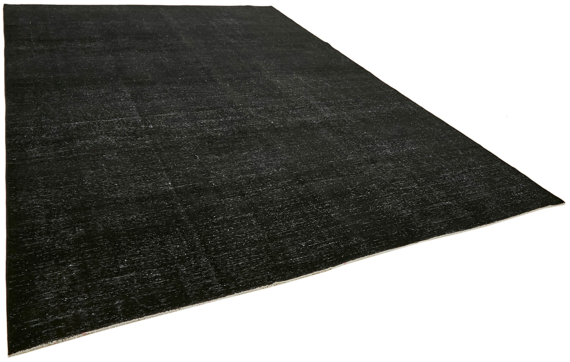 Hand-knotted persian overdyed 1970s 291 cm x 400 cm black wool carpet