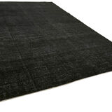 Hand-knotted persian overdyed 1970s 291 cm x 400 cm black wool carpet