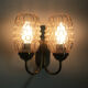 Graewe vintage wall applique double lights, amber bubble glasses. Year 50 60