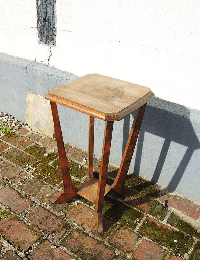 Old art deco style wooden pedestal table