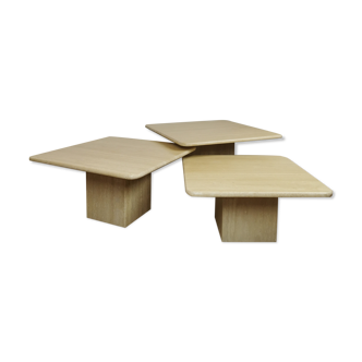 Side tables in travertine 70s