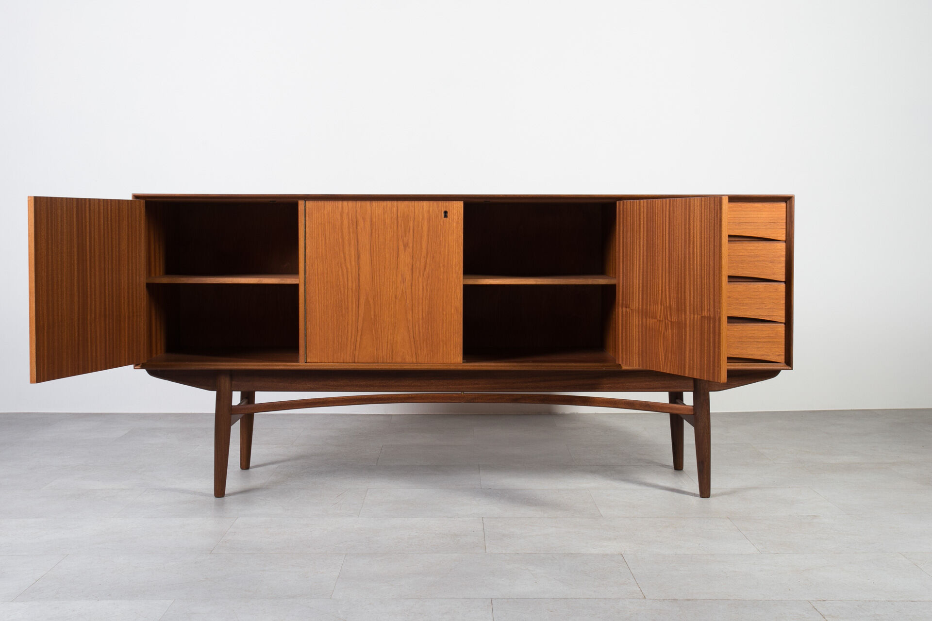 Midcentury Teak Sideboard, Norway, 1960s, Gustav Bahus Style, Fully Restore